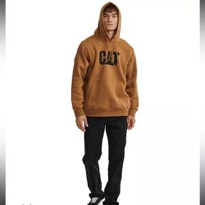 NWT men’s fleece logo hoodie CAT size small